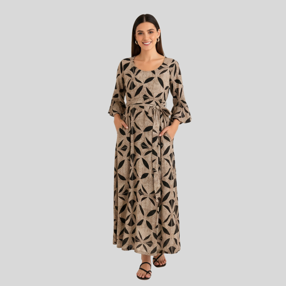 Bohemian Chic Maxi Dress With Geometric Print - Image 2