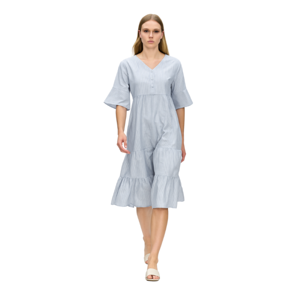 “Casual light blue midi dress for women – Jhanvi Fashion”