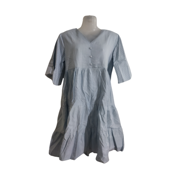 Casual Light Blue Chakes Midi Dress