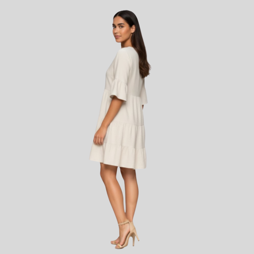 Casual White Midi Dress - Image 2