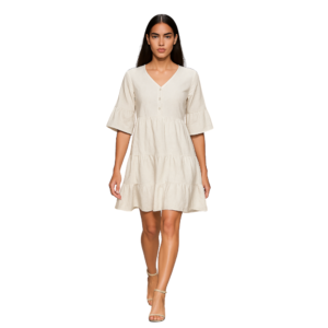 “Casual white floral midi dress for women – Jhanvi Fashion”