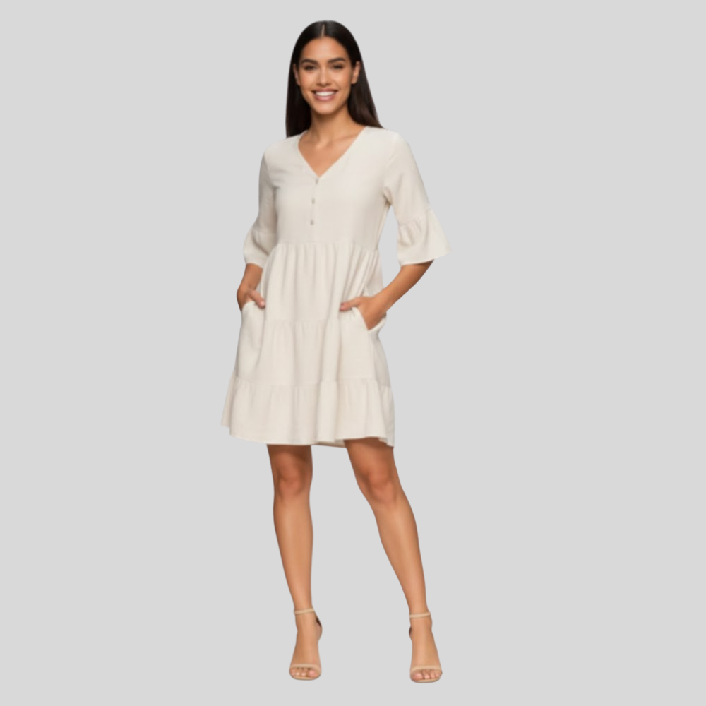Casual White Midi Dress - Image 3