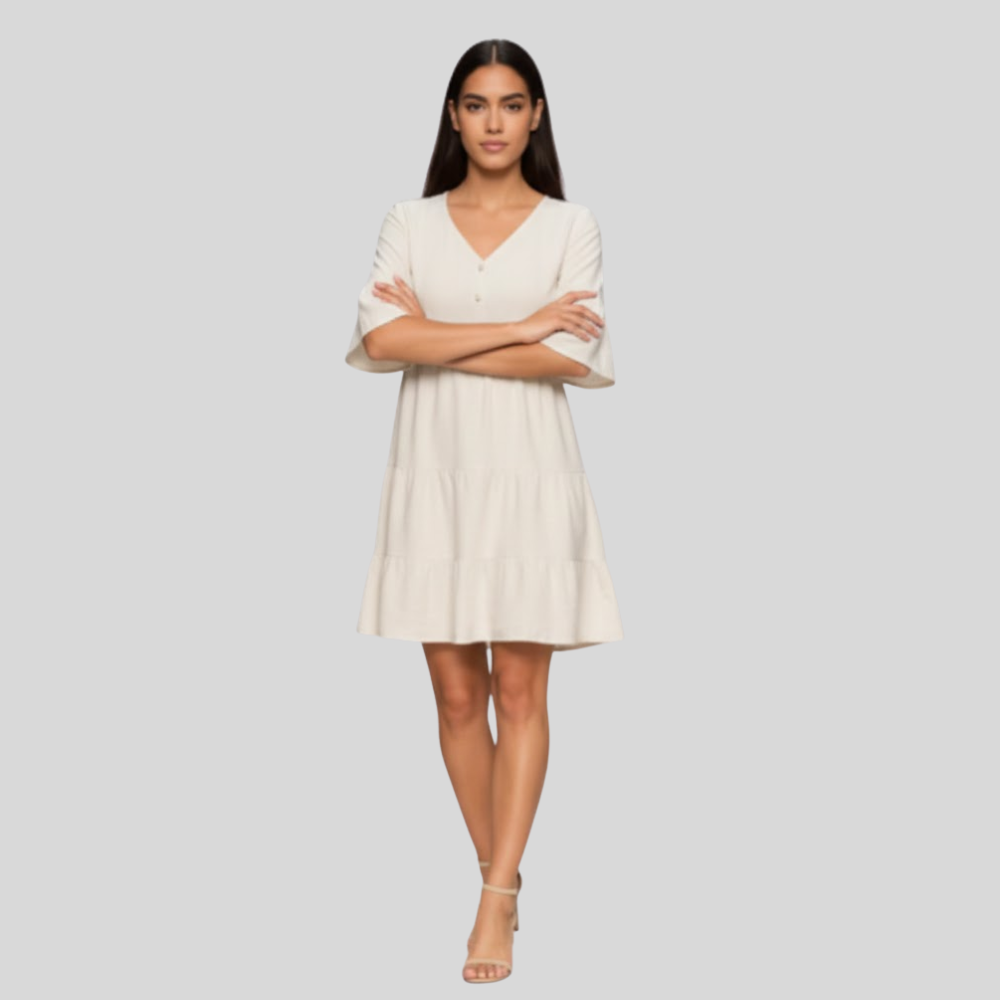 Casual White Midi Dress - Image 4