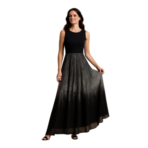 “Black & white maxi dress women – elegant edgy style – Jhanvi Fashion”