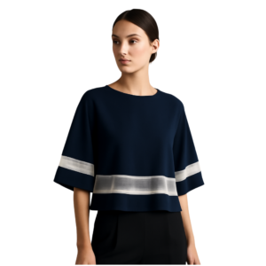 “Blue crop top women – edgy chic style – Jhanvi Fashion”