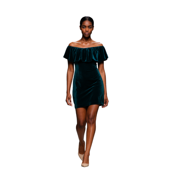 “Velvet off-shoulder dress women – luxurious edgy style – Jhanvi Fashion”