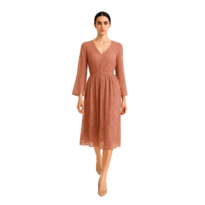 “Romantic lace bell sleeve dress for women – Jhanvi Fashion”