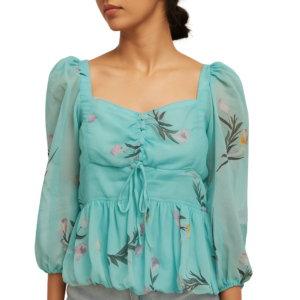 “Floral puff sleeve top women – romantic feminine style – Jhanvi Fashion”