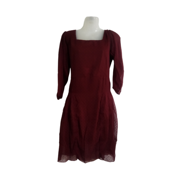 Simple Marun Midi Dress