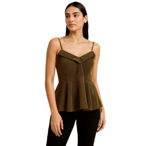 “Golden spaghetti strap top women – Jhanvi Fashion”