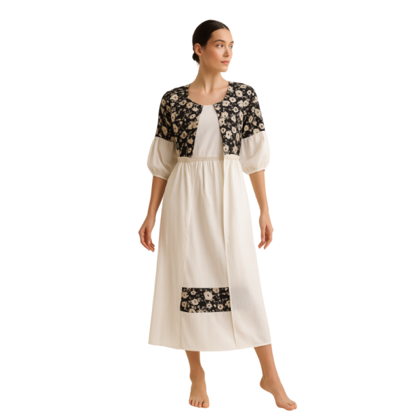 Two-tone floral midi dress for women – Jhanvi Fashion”
