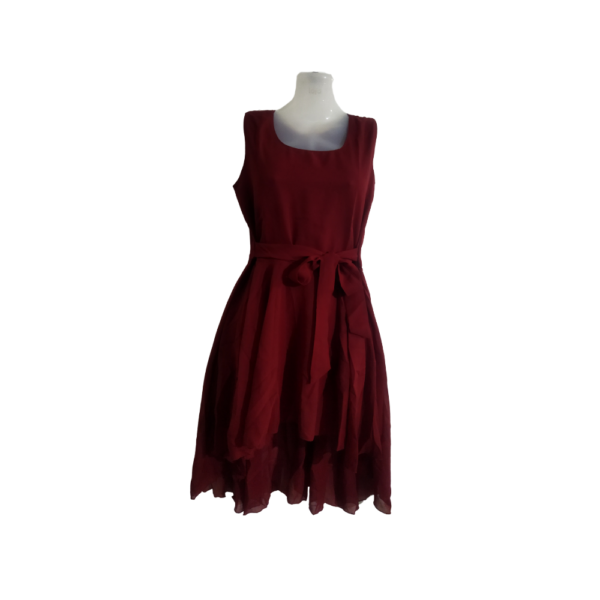 Stylish Sleeveless Marun Midi Dress