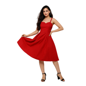 “Regal red strapless dress women – evening party wear – Jhanvi Fashion”