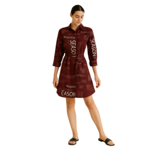 “Newspaper print dress women – edgy street-style – Jhanvi Fashion”
