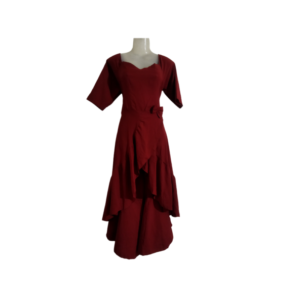 A Line Midi Dress Maroon
