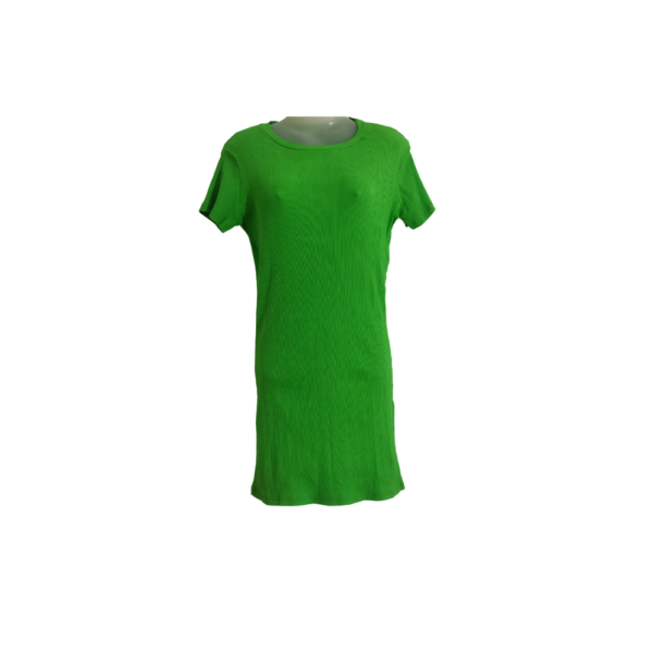 Eye-Catching Ribbed T-Shirt Dress In Vibrant Green