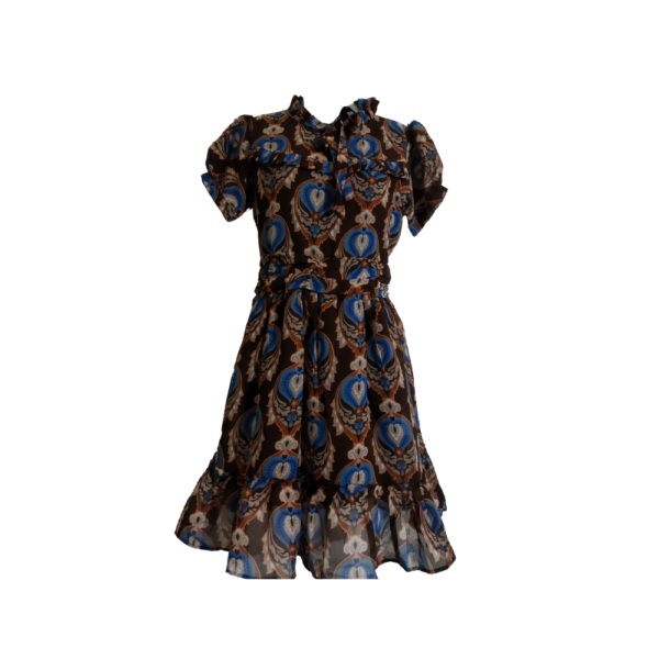 Floral Print Brown Dress