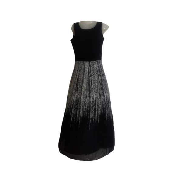 Elegant And Edgy Black And White Maxi Dress