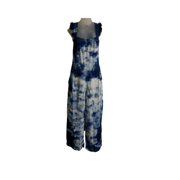Boho Chic Tie Dye Jumpsuit With Ruffled Straps