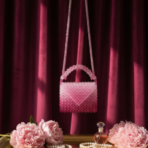 Blush Aura Crystal Beaded Mini Handbag