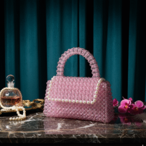 Blush Pearl Crystal Beaded Mini Handbag