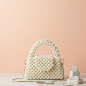 Ivory Bloom Beaded Mini Handbag