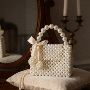Ivory Grace Pearl Beaded Mini Handbag
