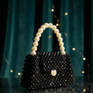 Midnight Pearl Luxe Beaded Mini Handbag